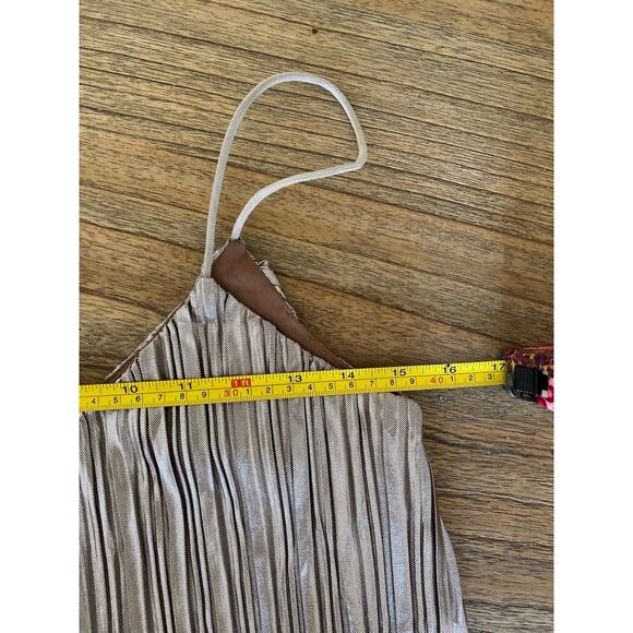 4SI3NNA (Anthropologie) metallic pleated cami - M - Picture 3 of 4